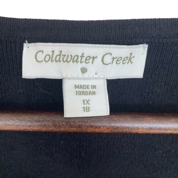 2/$20 Coldwater Creek Black Scoop Neck 3/4 sleeve Sweater - 1X - Picture 5 of 5